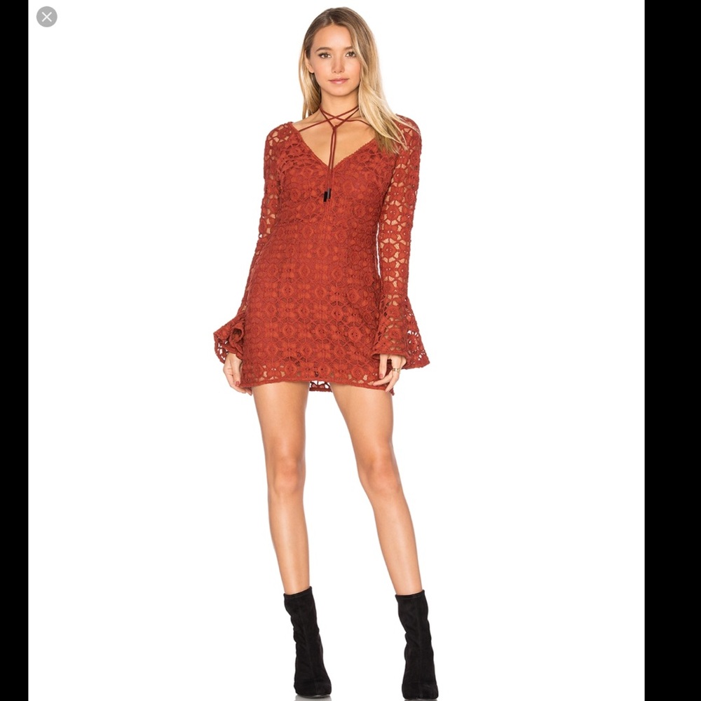 Free People NWT Back to Black Terracotta mini dres